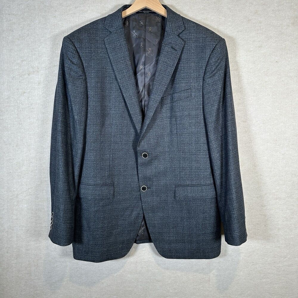 John Varvatos Bleecker Wool Slim Single-Breasted Blazer Dark Grey Men’s Size 42R